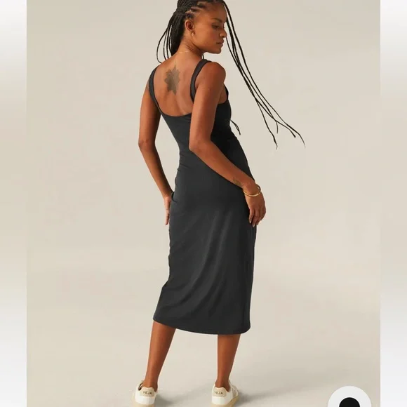 NWT Beyond Yoga tie waist midi dress. - Picture 6 of 7